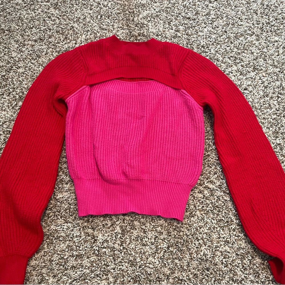Red and pink sweater